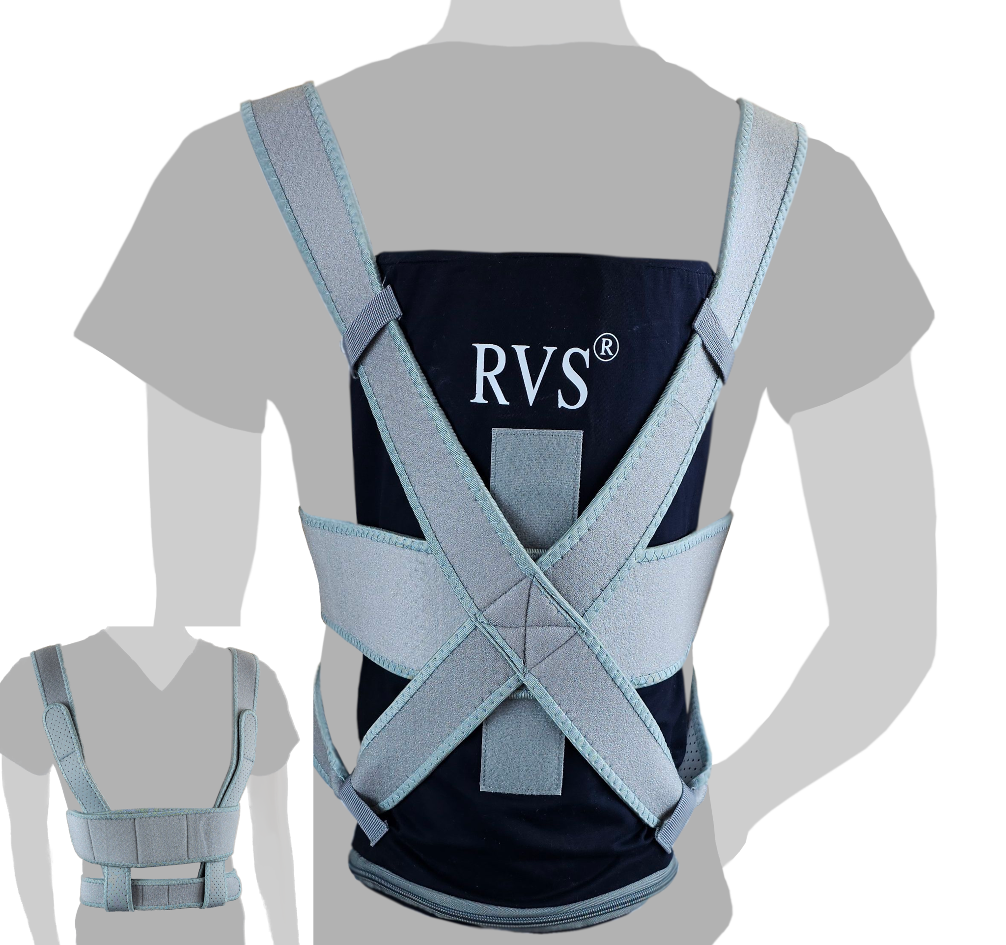 RVS-SR-Vario Rücken-Polster - 3 in 1 - mit Lufteinsatz für ein komfortables, abgestuftes Rückenlage-Verhinderungs-Training