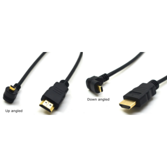 Micro HDMI-naar-HDMI-kabel 30 cm / omhoog gebogen + omlaag gebogen
