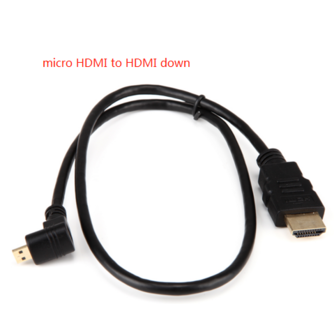Micro HDMI naar HDMI  kabel 50cm / down angled