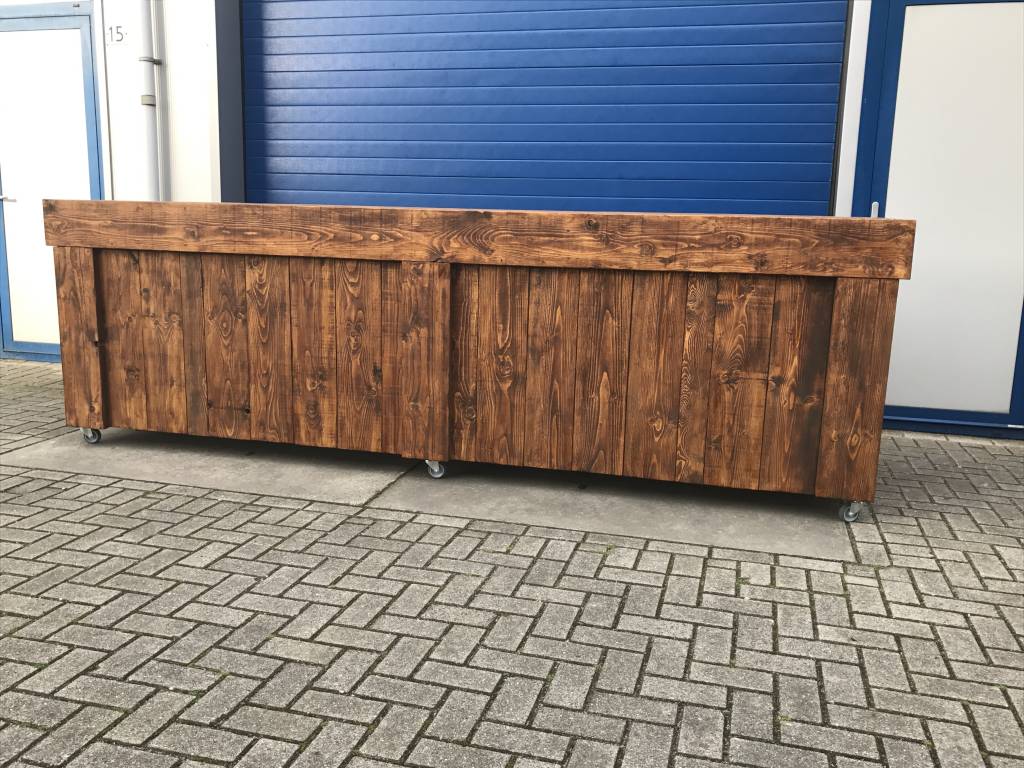 Maasdijk  Verrijdbare Bar / Balie van steigerhout : Model Maasdijk