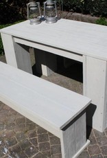 Beira Tuinset van steigerhout in grey wash