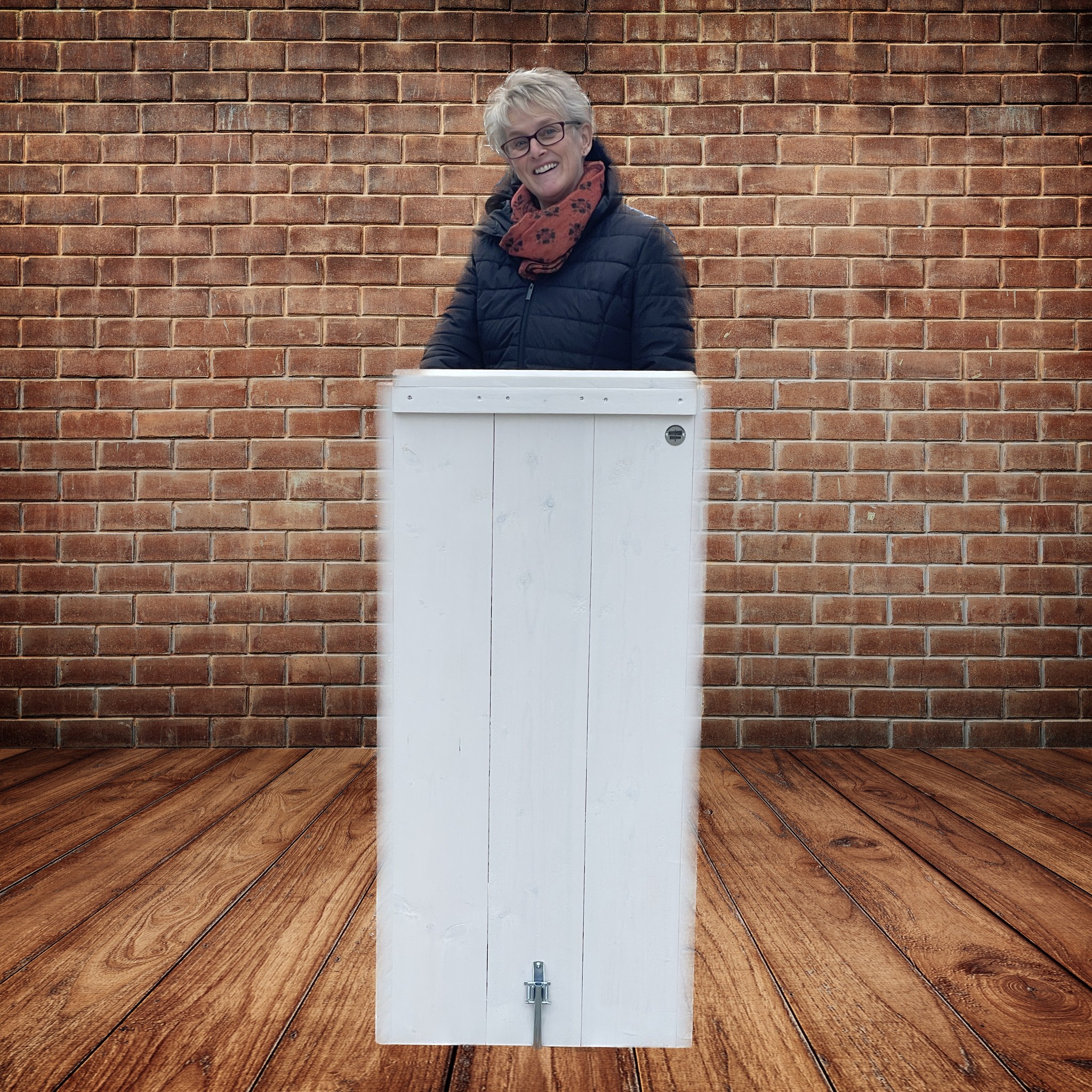 Orator Spreekgestoelte van steigerhout op wielen: Model Orator