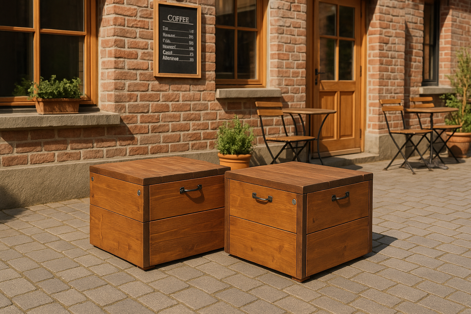 Granada Hocker van steigerhout: model Granada