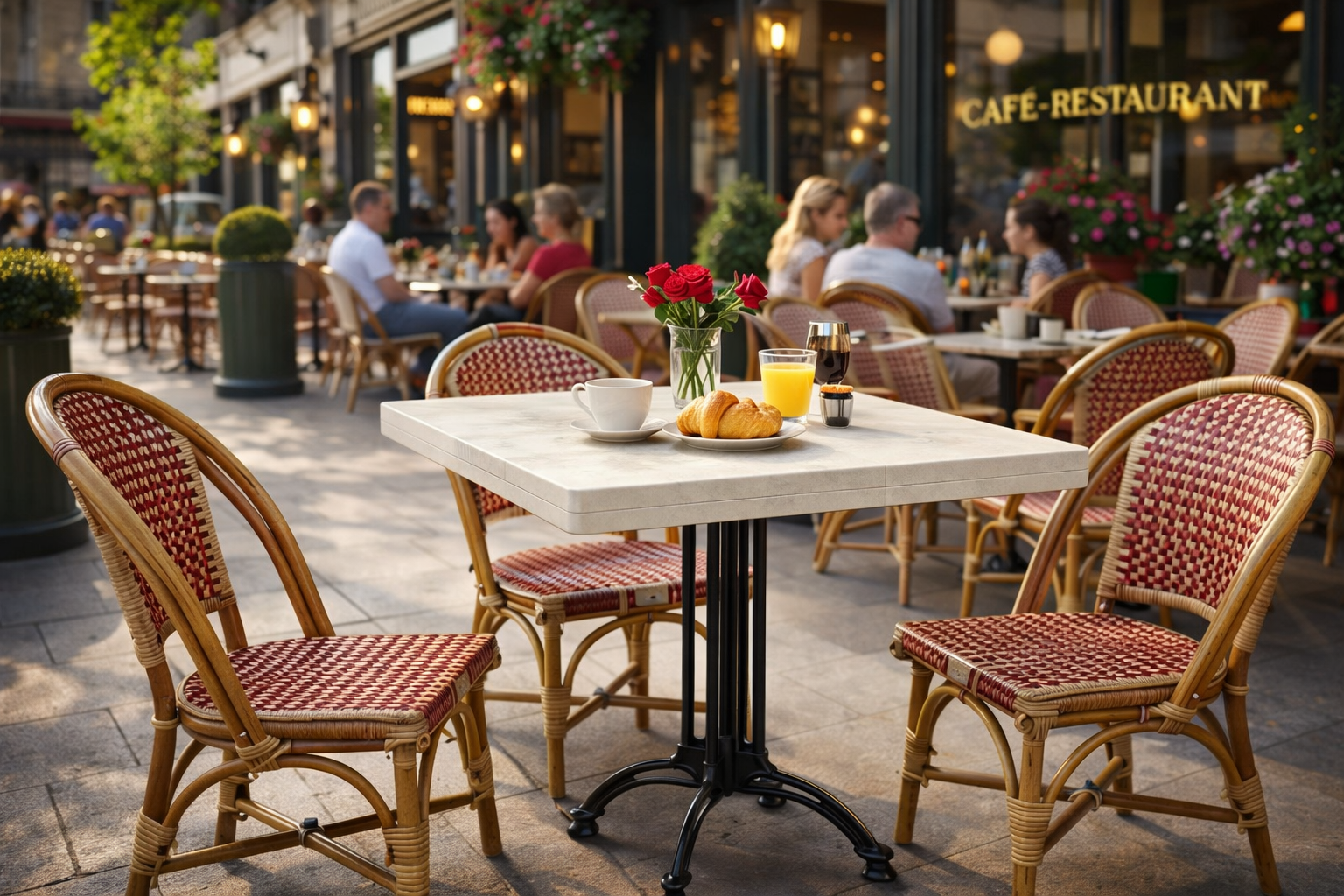Valbrug Bistrotafel / Terrastafel  met een blad met  afgeronde hoeken: Model Valbrug