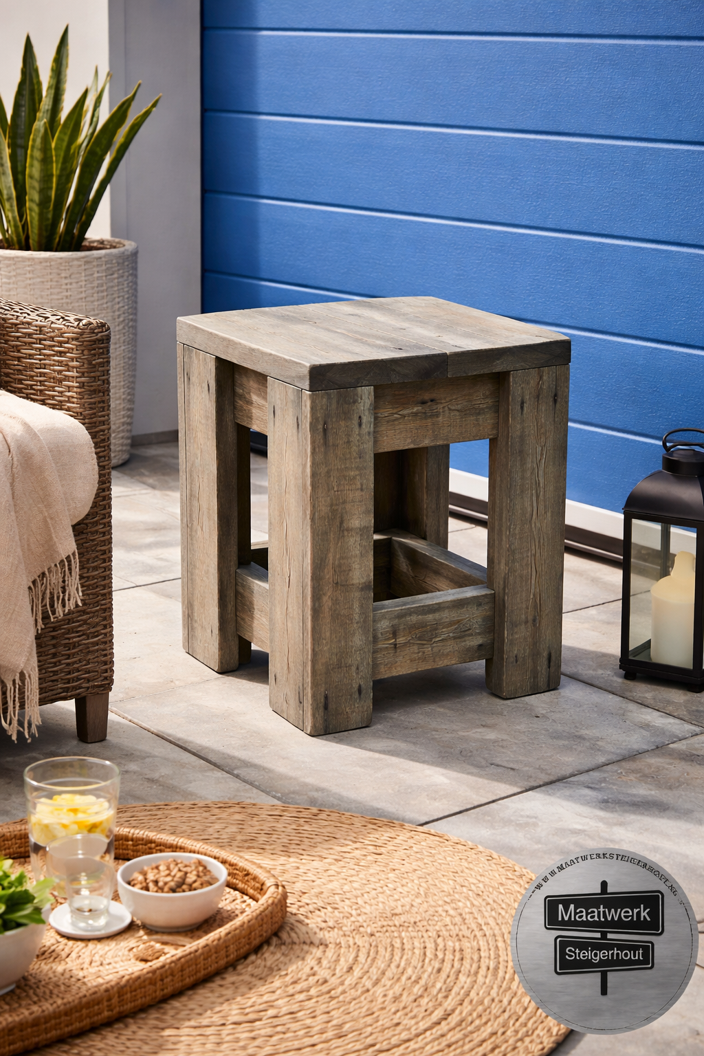 Jos-Gijs Krukje van steigerhout: Model Gijs