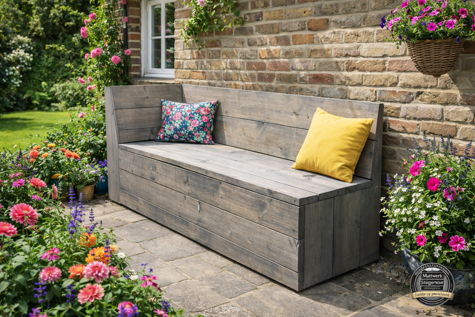 Bas Bank met bergruimte:  Model Bas