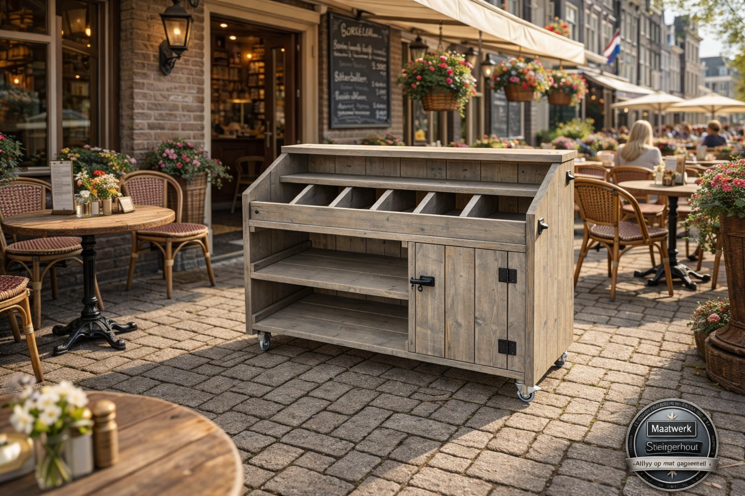 Veerstal Een verrijdbare Bestekwagen: Model Veerstal