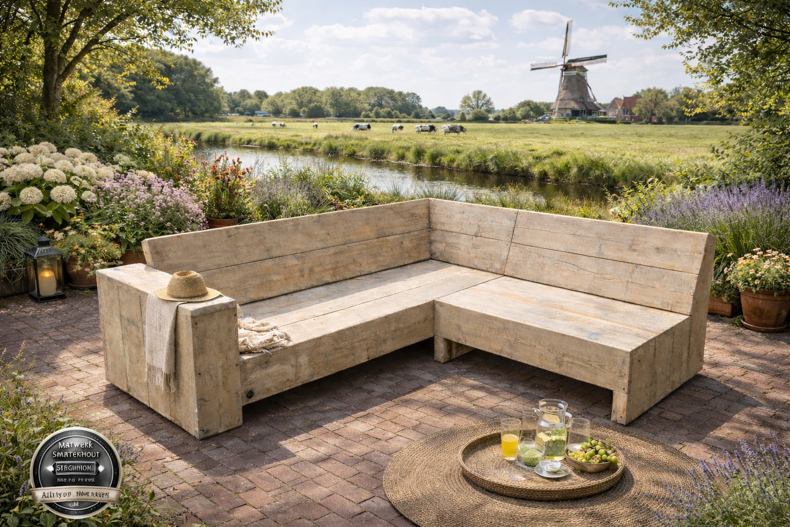 Corné Hoekbank van steigerhout: Model Corné
