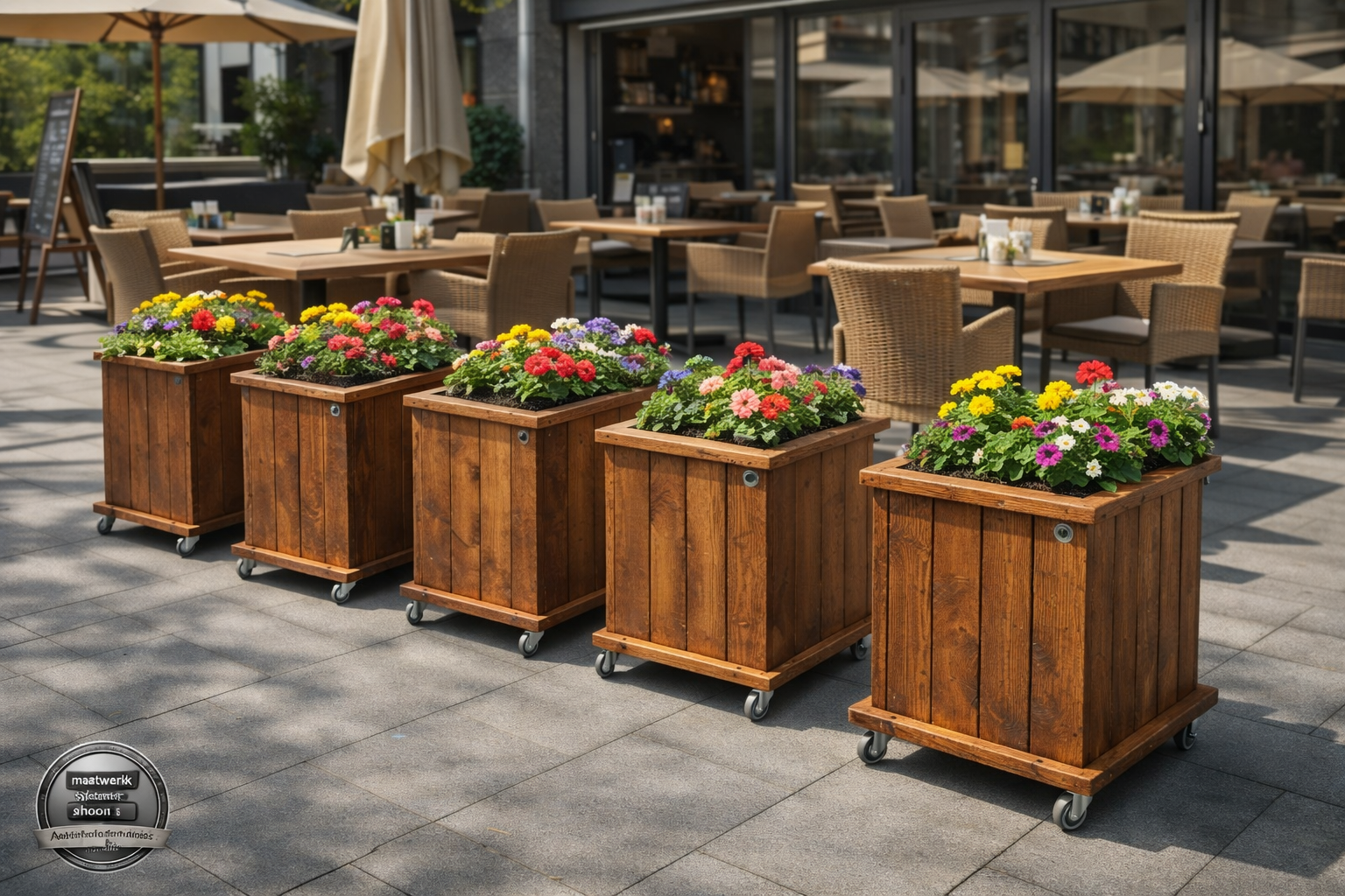 Oost Plantenbak- Bloembak op wielen: Model Oost