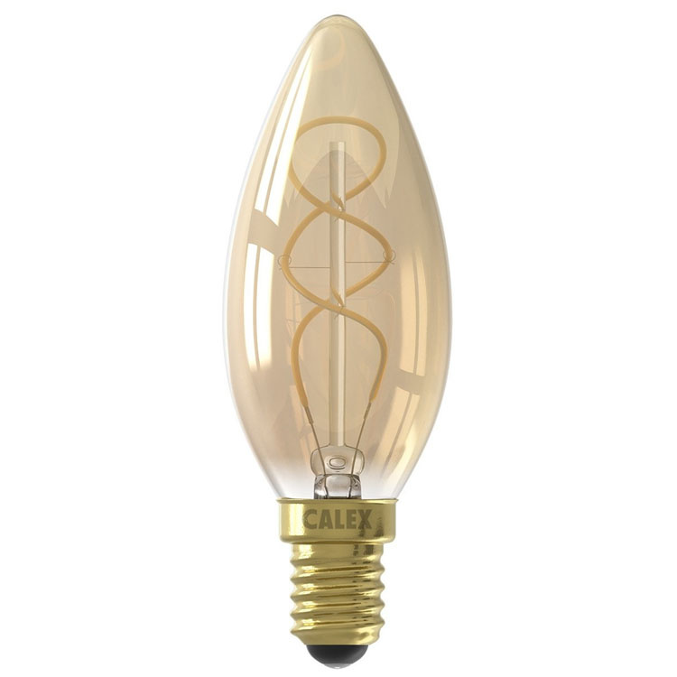 Lampe bougie LED Calex E14 4W 2100K or Dimmable - Lamp Belgie