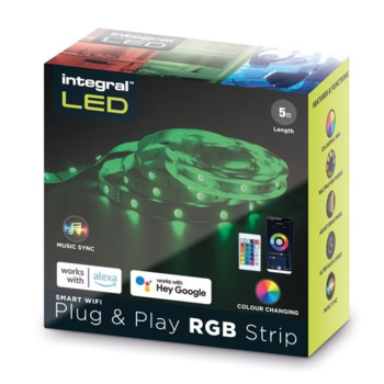 INTEGRAL Plug&Play RGB LEDstrip IP20 4.5W/M 30LED/M 10mm met AB | Tuya Wi-Fi