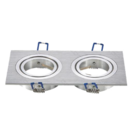 Aigostar 2-voudige Inbouwspot kantelbaar voor 12V-240V MR16 of GU10 lampen (50mm)