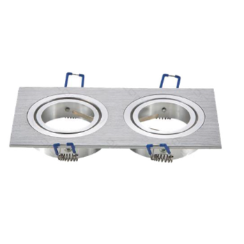 Aigostar 2-way recessed spotlight tiltable for 12V-240V MR16 or GU10 lamps (50mm) square Aluminum