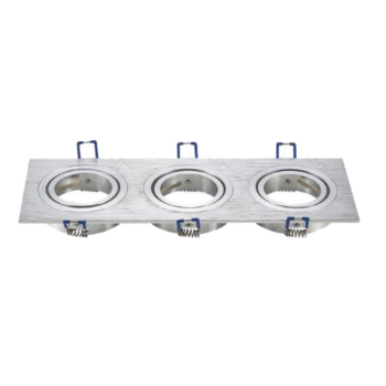 Aigostar 3-way recessed spotlight tiltable for 12V-240V MR16 or GU10 lamps (50mm) square Aluminum