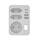 Wandcontactdoos 3-voudig met 2x USB-C 2x USB-A en schakelaar