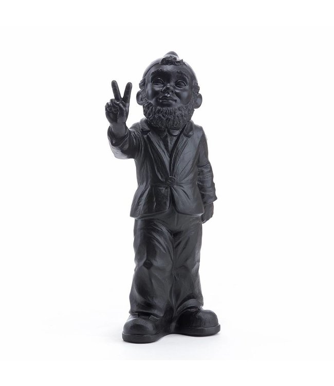 "Victory" Garden Gnome in Black