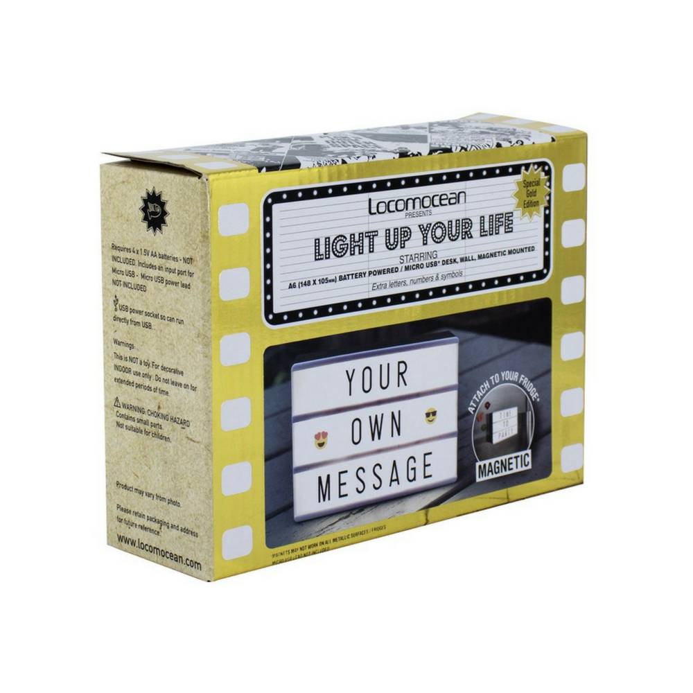 LIGHTBOX A6 Magnetisch Mini Buchstaben Leuchtkasten mit Micro USB Input