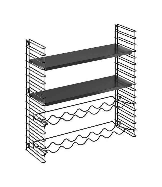 Wall Rack in Black for 12 Bottles