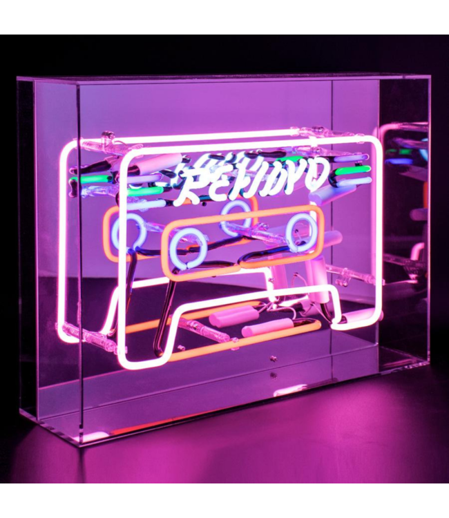 Neon "Rewind" Lightbox Sign