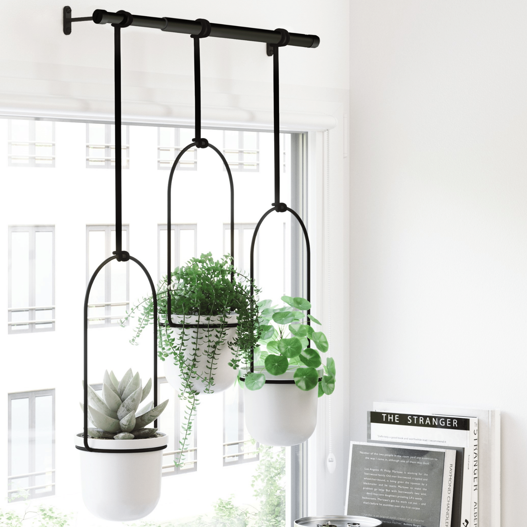Hanging Planter 3-Set / Black & White-3