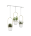 Hanging Planter 3-Set / Brass & White