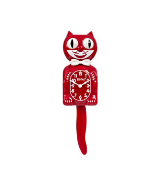 KIT-CAT Horloge Murale Chat / Rouge
