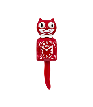 KIT-CAT Kat Wandklok / Rood