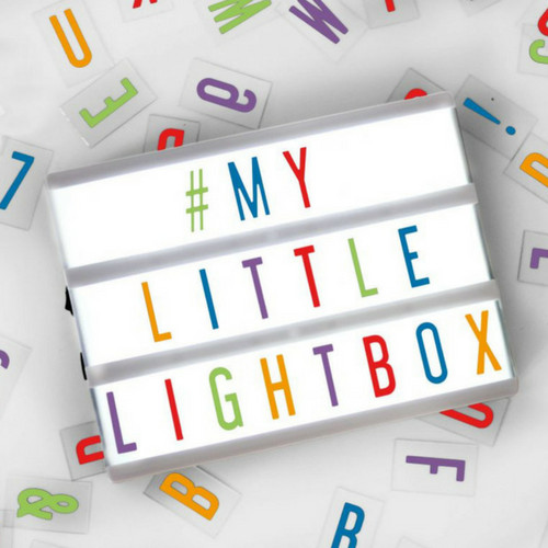 LIGHTBOX A5 Letter Lichtbak in Wit met Gekleurde Letters