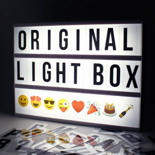 LIGHTBOX A4 Buchstaben Leuchtkasten in Schwarz mit Micro USB Input