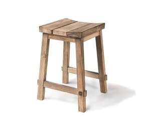 GOMMAIRE Outdoor Meubels | Organic Living Bar Stool Alexi | Reclaimed Teak Natural Grey