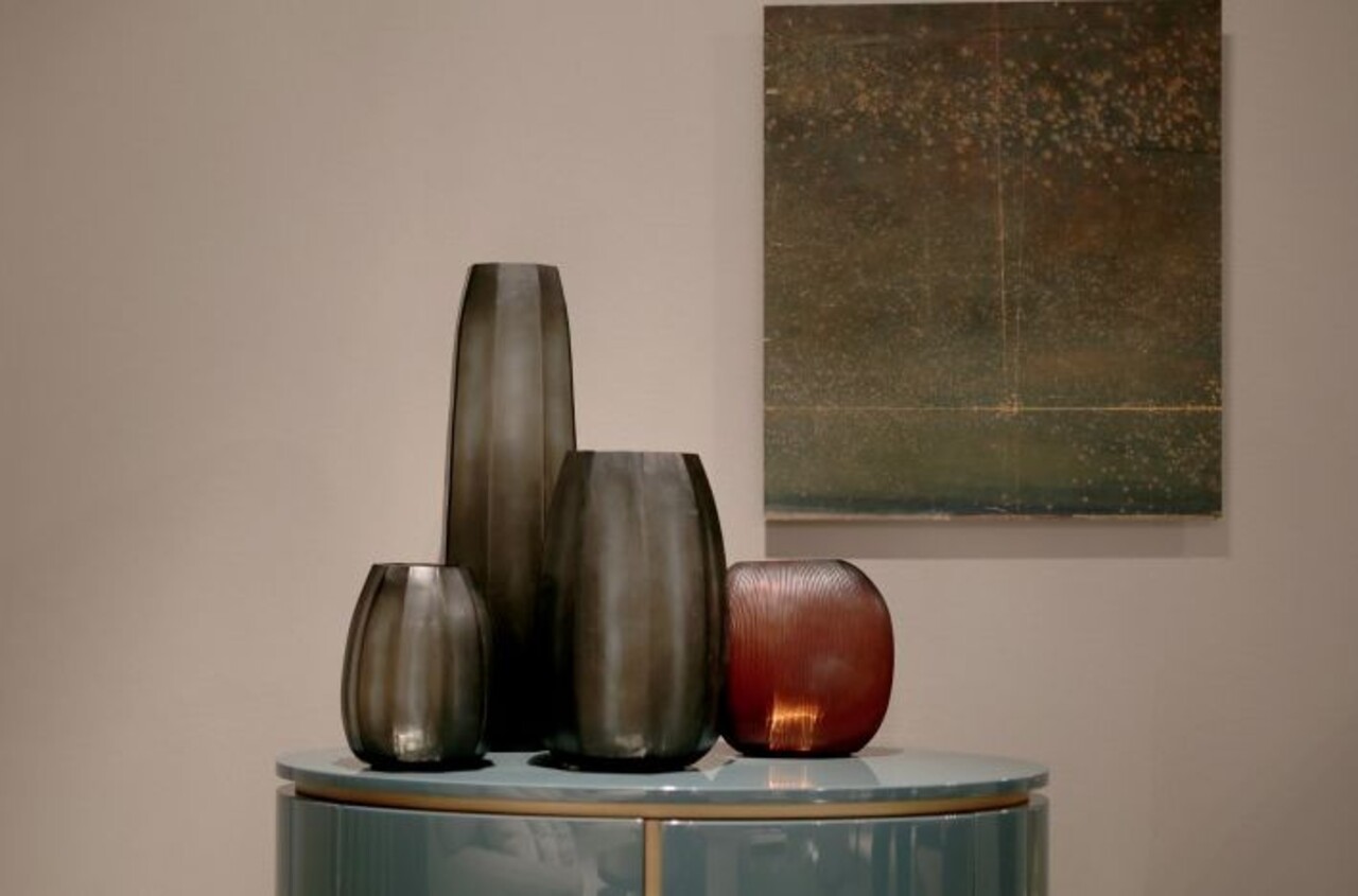 Guaxs Vase Koonam haut | Indigo / Gris fumé