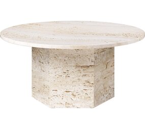 Gubi Epic Coffee Table Round Ø80 | White Travertine Gubi Epic Coffee Table Round Ø80 | White Travertine