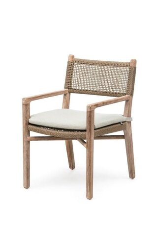 GOMMAIRE Outdoor | Organic Living Lenestol Fiona | Teak Naturgrå / PE-flettet antikk marihuana
