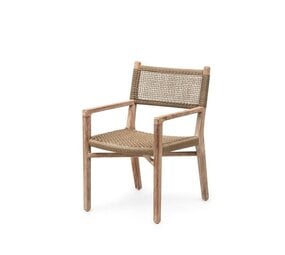 GOMMAIRE Outdoor Meubels | Organic Living Armchair Fiona | Teak Natural Grey / PE Wicker Antique Weed