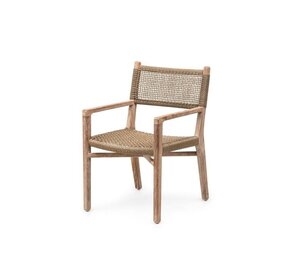 GOMMAIRE Outdoor Meubels | Organic Living Poltrona Fiona | Teak Grigio Naturale / Vimini PE Antique Weed