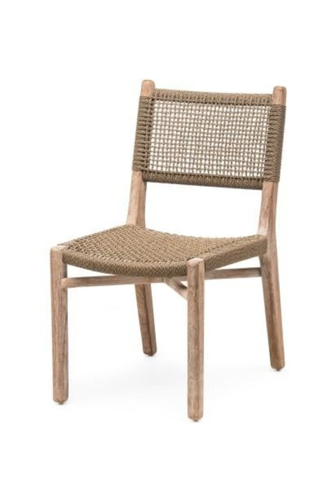 GOMMAIRE Outdoor Meubels | Organic Living Sedia Fiona | Teak Grigio Naturale / Vimini PE Antico Weed