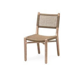 GOMMAIRE Outdoor | Organic Living Sedia Fiona | Teak Grigio Naturale / Vimini PE Antico Weed