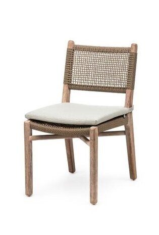 GOMMAIRE Outdoor | Organic Living Stol Fiona | Teak Naturgrå / PE-flettet antikk marihuana
