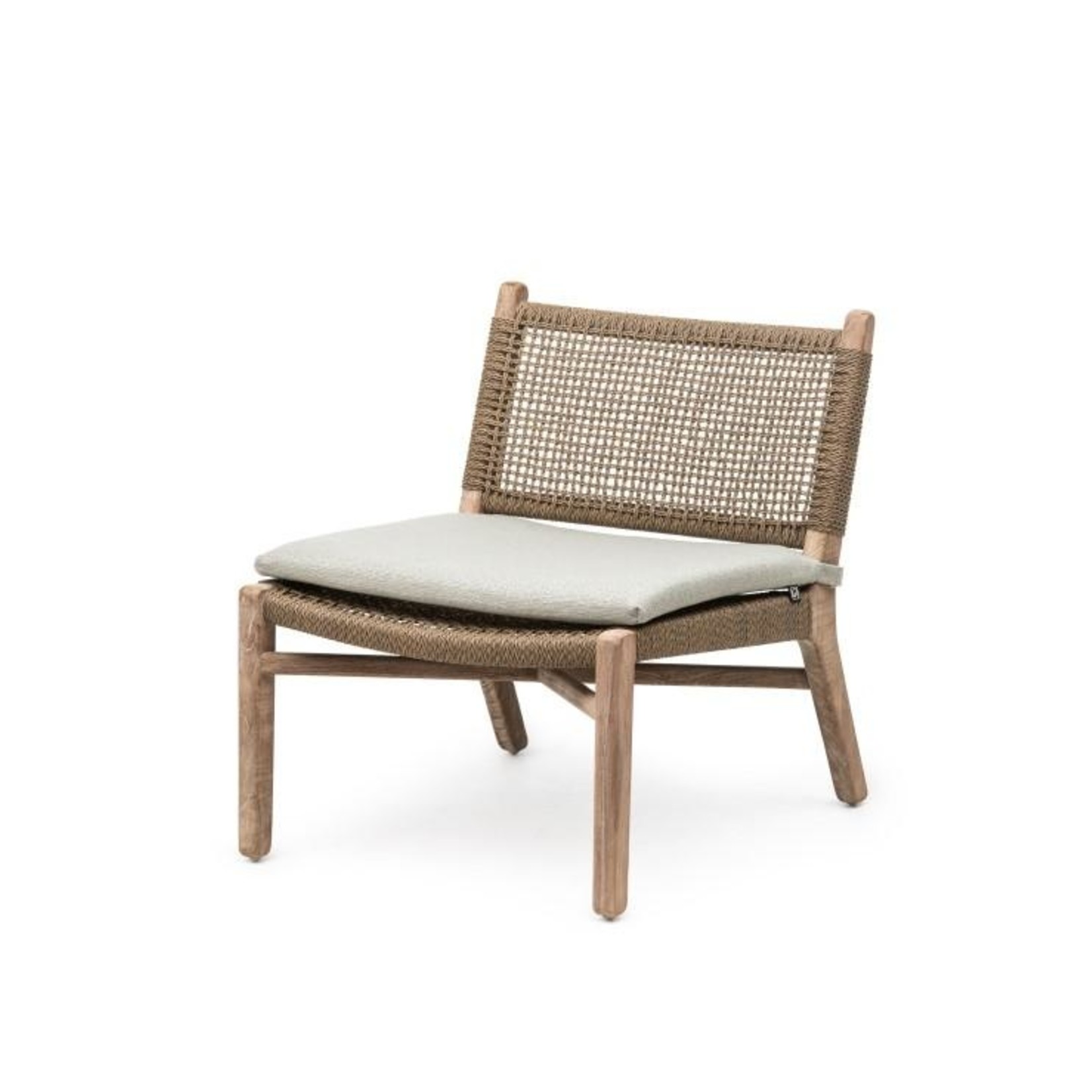 Gommaire Easy Chair Fiona | Teak Natural Grey / PE Wicker Antique Weed