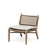 GOMMAIRE Outdoor Meubels | Organic Living Fauteuil Fiona | Teck gris naturel / Résine tressée Antique Weed