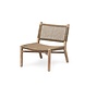 GOMMAIRE Outdoor | Organic Living Sessel Fiona | Teakholz Naturgrau / PE-Geflecht Antikgrün