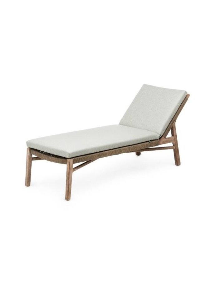 Chaise Longue Fiona | Teak Natural Grey / PE Wicker Antique Weed