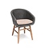 GOMMAIRE Outdoor Meubels | Organic Living Fauteuil Charly | Teck recyclé gris naturel / Osier PE expresso