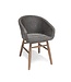 GOMMAIRE Outdoor Meubels | Organic Living Armchair Charly | Reclaimed Teak Natural Grey / PE Wicker Espresso