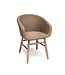 GOMMAIRE Outdoor Meubels | Organic Living Sessel Charly | Recyceltes Teakholz, Naturgrau / PE-Geflecht, Antikgrün