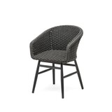 GOMMAIRE Outdoor Meubels | Organic Living Armchair Charly | Aluminium Frame Matte Black / Rope (Quick Dry Foam Seat Inside)