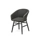 GOMMAIRE Outdoor | Organic Living Fauteuil Charly | Structure en aluminium noir mat / Corde (Assise en mousse à séchage rapide)
