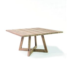 GOMMAIRE Outdoor Meubels | Organic Living Square Table Dennis | Reclaimed Teak Natural Grey
