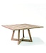 GOMMAIRE Outdoor Meubels | Organic Living Table carrée Dennis | Teck recyclé gris naturel