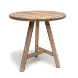 GOMMAIRE Outdoor Meubels | Organic Living Round Bar Table Anton | Reclaimed Teak Natural Grey